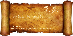Takács Jeremiás névjegykártya